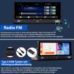 Junsun Drathlos Carplay Android Auto RDS mit Rückfahrkamera 1Din - obrazek 5