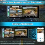 Junsun Drathlos Apple Carplay Android Auto Display Vorne 4K 10.26-Zoll Rückfahrkamera - obrazek 8