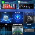 Junsun Drathlos Carplay Android Auto RDS mit Rückfahrkamera 1Din - obrazek 7