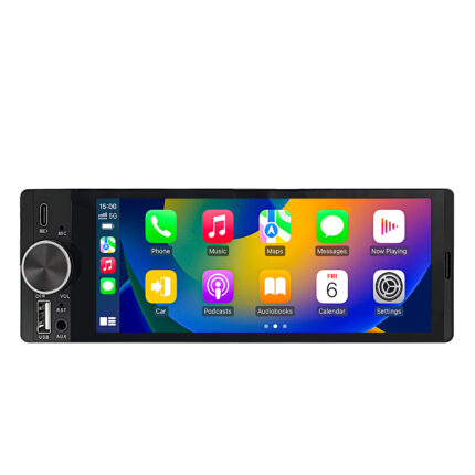 Junsun Bezprzewodowy CarPlay Android Auto Wyświetlacz z kamerą cofania 1Din