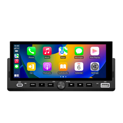Junsun Bezprzewodowy CarPlay Android Auto RDS z Kamerą Cofania 1Din Typ-C